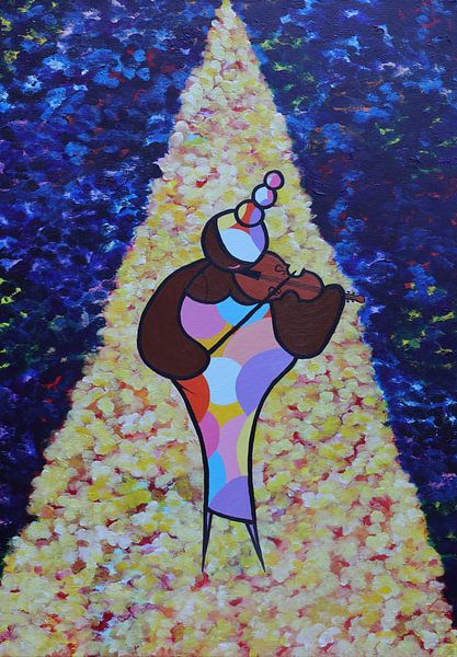Colourful violinist by Monique van Kipshagen - Heartwarming Arts