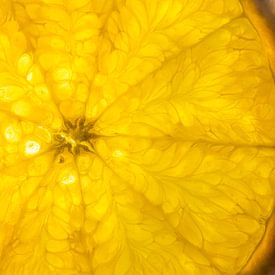 Sinasappel in close-up abstract van John van de Gazelle fotografie