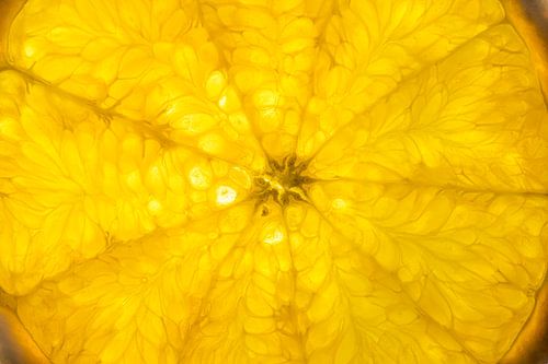 Sinasappel in close-up abstract van John van de Gazelle fotografie