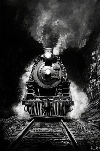 Train à vapeur dans le tunnel