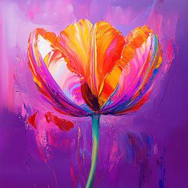 Abstract tulip colourful and modern by Wilma Mesman
