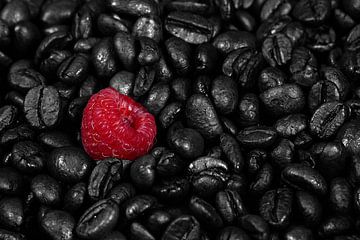 Raspberries and coffee by Vovk Serg
