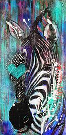Zebra Liefde van Kathleen Artist Fine Art