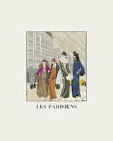 Les Parisiens - street life in Paris, Art Deco fashion print