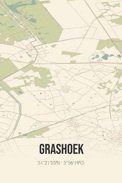 Vintage landkaart van Grashoek (Limburg) van Rezona