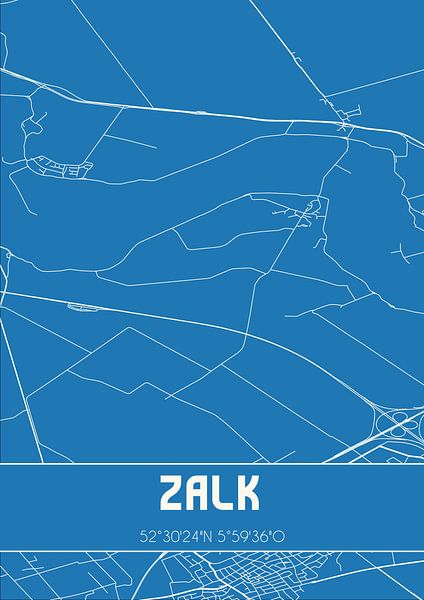 Blauwdruk | Landkaart | Zalk (Overijssel) van Stad & Wand