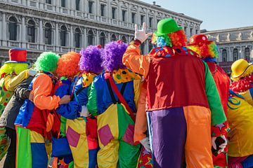 Carnaval op het San Marcoplein in Venetië van t.ART