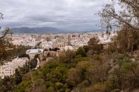 Uitzicht over Malaga vanaf de Gibralfaro-berg, de vuurtoornberg.
