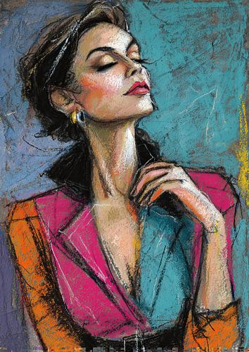 Portrait painting of a woman | Woman with an earring