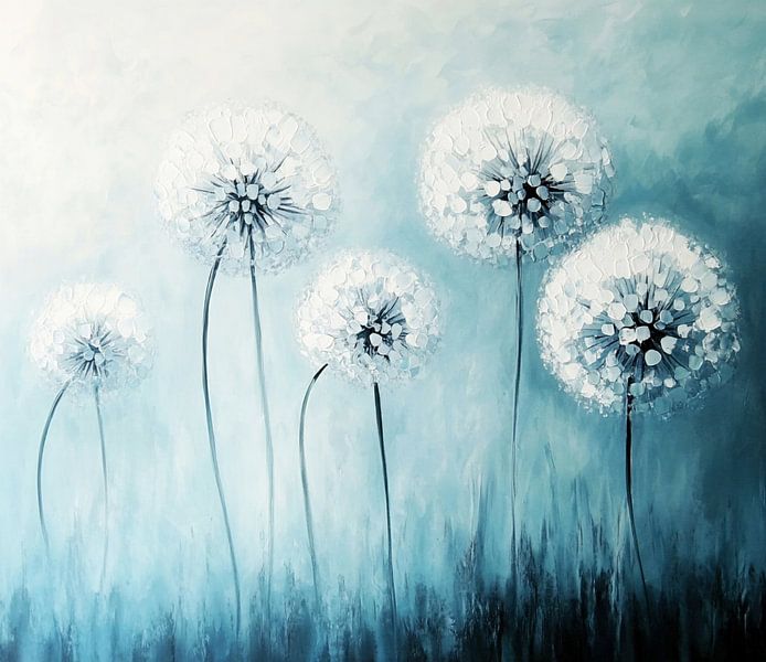 Dandelion dreams in blue by Floral Abstractions