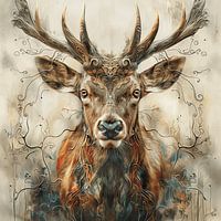 Mystic deer abstract