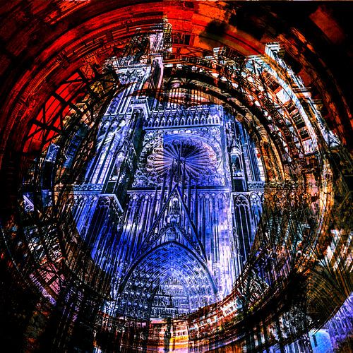 FRANKRIJK : ABSTRACT ZICHT OP DE KATHEDRAAL VAN STRASBOURG