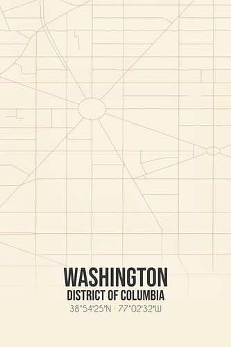 Alte Karte von Washington (District of Columbia), USA.