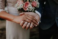 Wedding - Hand in hand - bride and groom - wedding ring