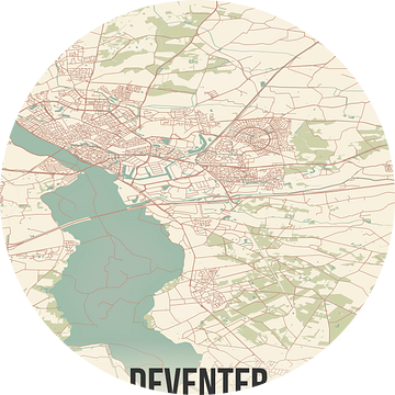 Vintage landkaart van Deventer (Overijssel) van Rezona