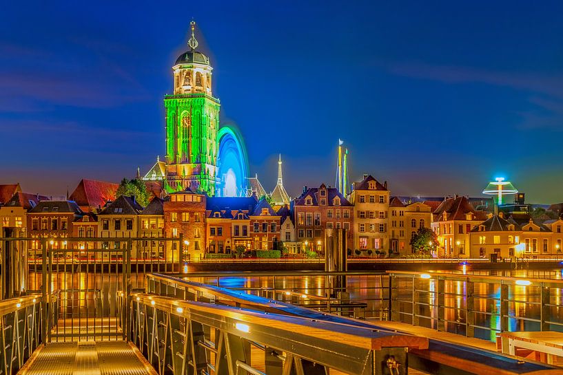 Deventer skyline Lebuinus church evening photography by Han Kedde