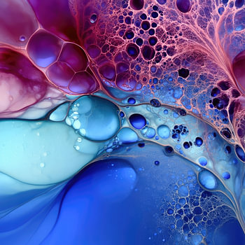 art abstrait, peinture fluide avec des cellules