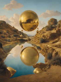 Vom Künstler Salvatore Dali inspirierte Landschaft