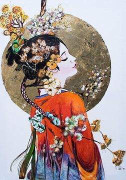 Japanse droom, Nieuwe Meesters,oude meesters,Japandi van Janny Schilderink......Atelier "de Tuute "
