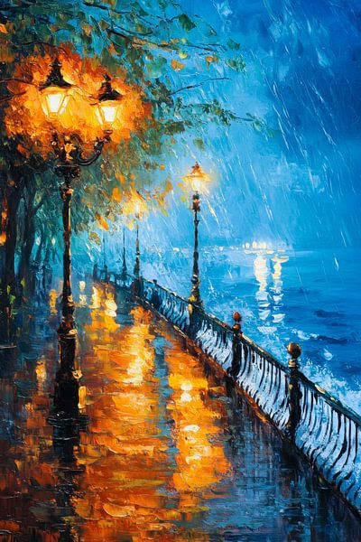 Nacht am Wasser von Poster Art Shop