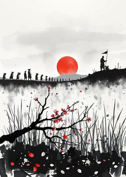 Samurai März Tuschemalerei von MIROKKU