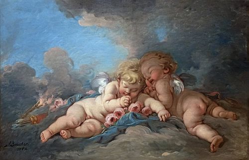 Engeltjes in een compositie, François Boucher, 1762