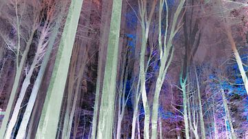 Winter Zauber Wald Pastellmalerei III von FRESH Fine Art