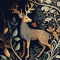 Forest deer in autumn