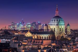 Nächtliche Skyline von Paris von Michael Abid