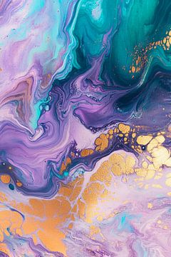 Abstract splendour of colour with gold accents by Poster Art Shop