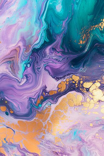 Abstracte kleurenpracht met gouden accenten