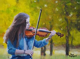 Violinist. Painting by Toon Nagtegaal by Toon Nagtegaal