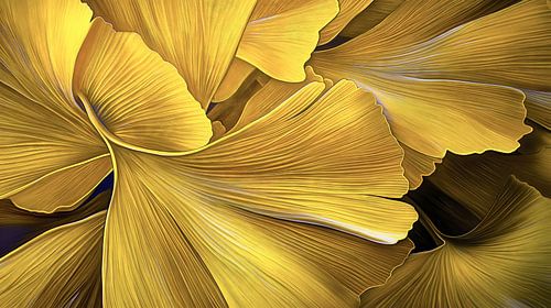 Goudgele ginkgobladeren