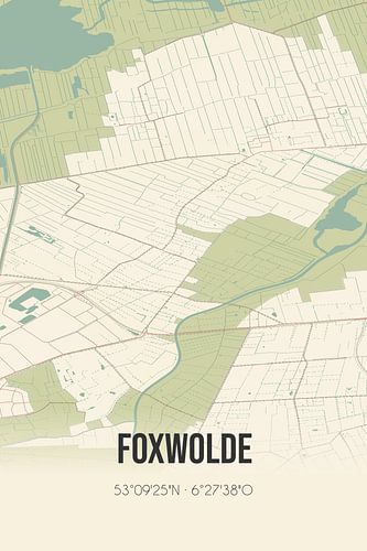 Vintage landkaart van Foxwolde (Drenthe)