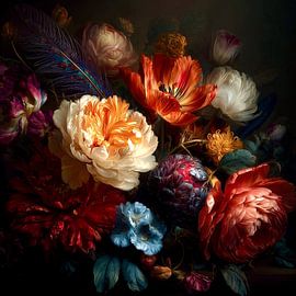 Floral Symphony - Flowers & Feather by Danny van Eldik - Perfect Pixel Design