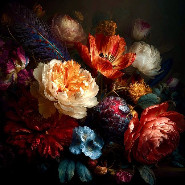 Floral Symphony - Blumen &amp; Feder von Danny van Eldik - Perfect Pixel Design