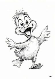 Kleine Cartoon-Ente