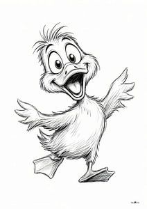 Kleine Cartoon-Ente