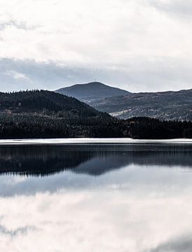 Reflexionen auf dem Wasser der Berge, Trondelag von Koen Lipman