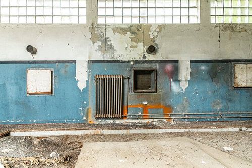 dilapidated building, detail with radiator