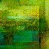 Nature fantasy, modern expressionist abstraction in green gold by FRESH Fine Art