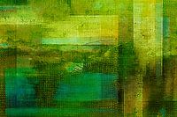 Natuurfantasie, moderne expressionistische abstractie in groen goud