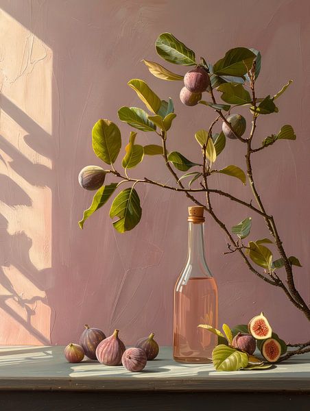 Still life with figs in soft colours by Japandi Art Studio