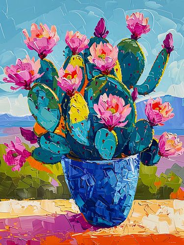 acryl cactus bloemen