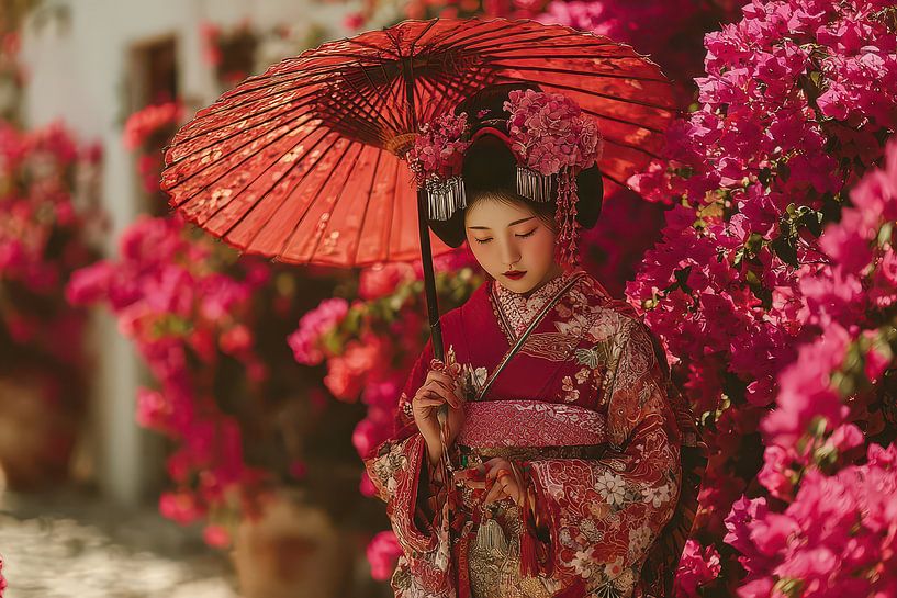 Picturesque Japanese art with Geisha by Egon Zitter