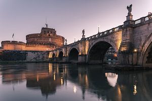 Pont San Angelo et château Sant Angelo, Rome, Italie sur Henk Meijer Photography