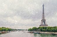 Paris, avec la Tour Eiffel sur la Seine par Art by Jeronimo Aperçu