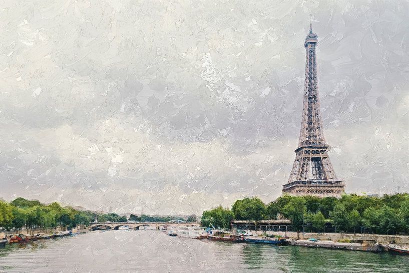 Paris, avec la Tour Eiffel sur la Seine par Art by Jeronimo