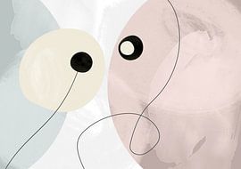 Scandinavisch Mid Eeuw Minimalisme Abstract van Mad Dog Art