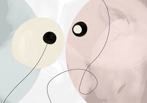 Scandinavian Mid Century Minimalism Abstract by Mad Dog Art